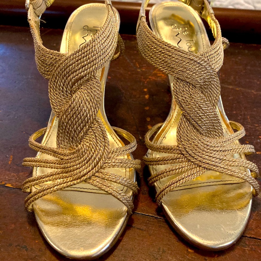 Priced to sell. Gold dressy sandals